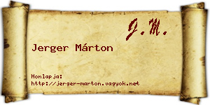 Jerger Márton névjegykártya